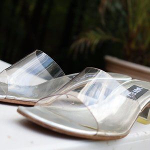 Van Eli Clear Cinderella Heel Mules